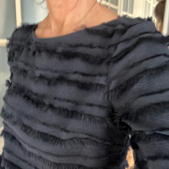 Club Monaco Quincy Bell Sleeve Sheath Dress - Size 4 - Navy Blue - Picture 3 of 9